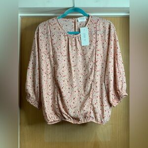 Sienna Sky Floral Pink Blouse. Size Medium